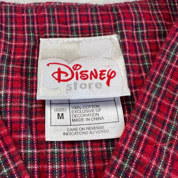 Disney Store Vintage Red Plaid Night Gown Winnie Pooh & Eeyore women’s Sz Medium - Picture 6 of 7